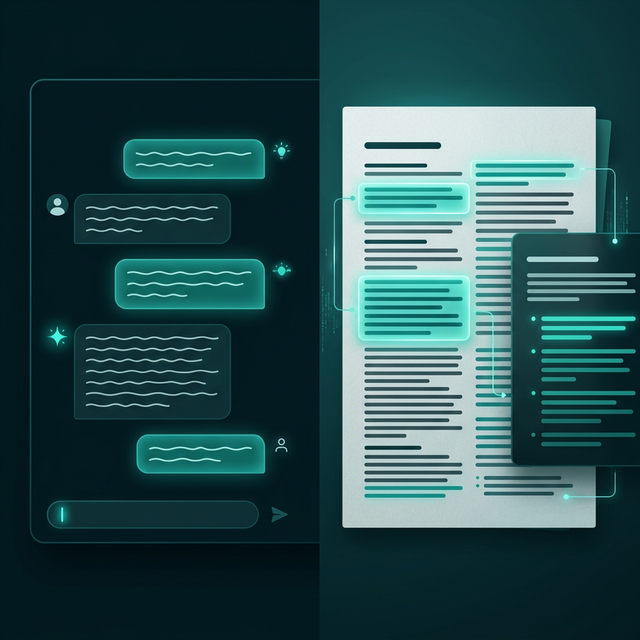 Formation IA Générative — interface d'IA et document summarisé