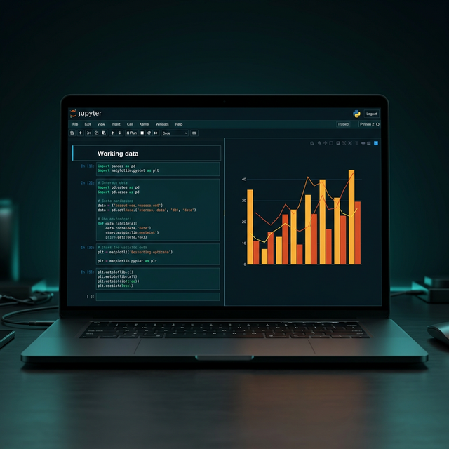 Formation Python — notebook avec code Pandas et graphique Plotly
