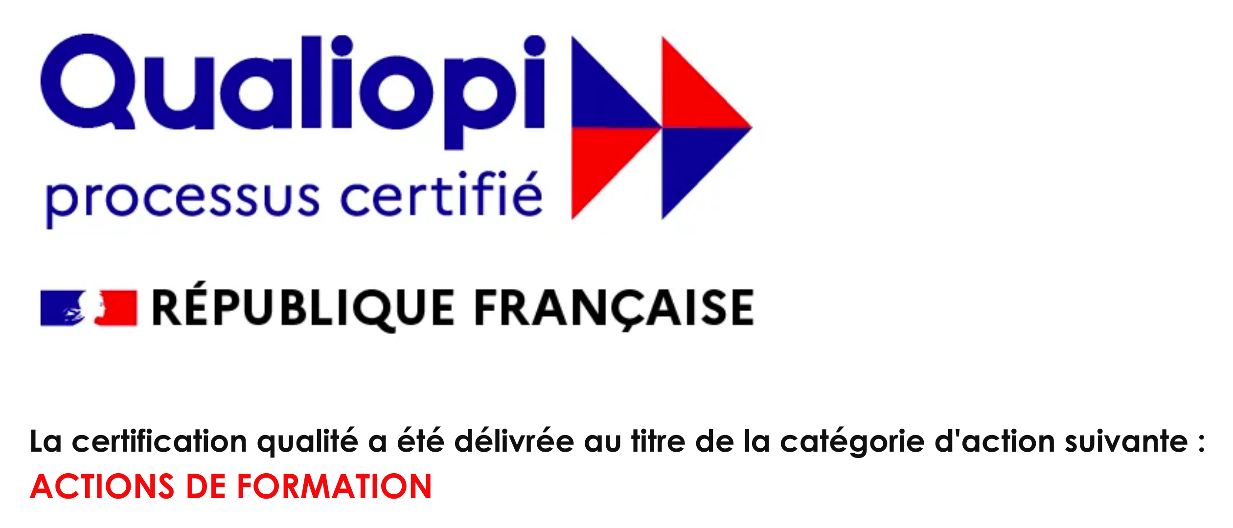 Qualiopi Processus Certifié - République Française - Actions de formation